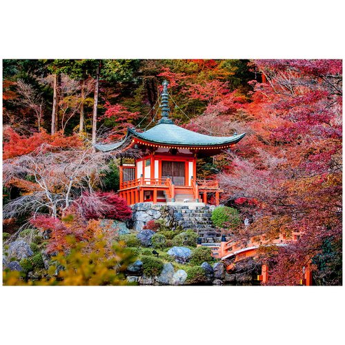 Фотообои Уютная стена Осенний сезон в японском парке 410х270 см Бесшовные Премиум (единым полотном)