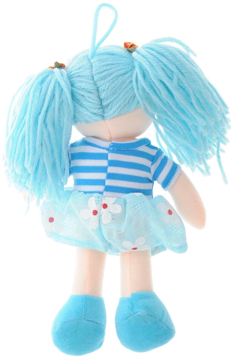 Кукла с голубыми волосами в голубом платье 20 см