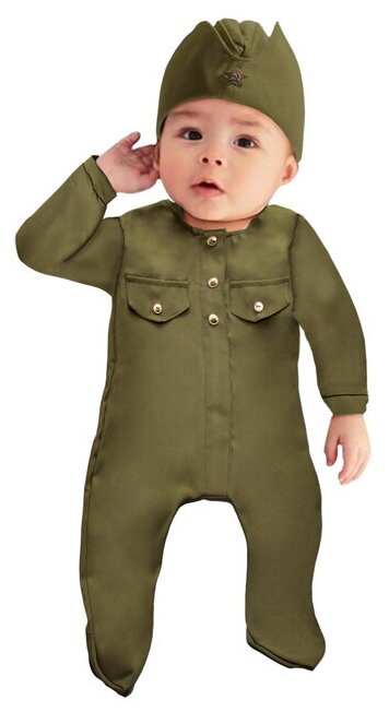 Карнавальный костюм «Солдатик-малышок», ползунки, пилотка, 6-9 месяцев, рост 75 см