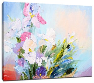 Картина Уютная стена "Абстрактные цветы маслом" 80х60 см