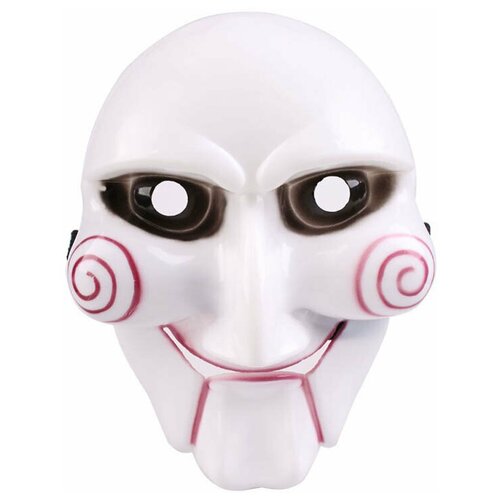 маска карнавальная из фильма пила хоррор маска куклы билли на маскарад и праздник цвет белый Маска карнавальная пластиковая для праздника/маскарада Пила