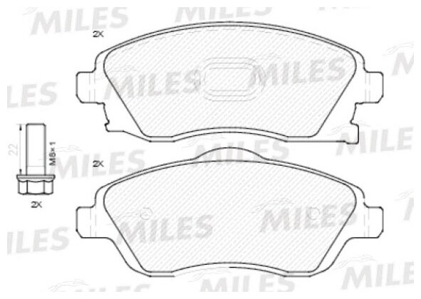 Колодки Тормозные Opel Corsa C 01>/Tigra B 04> Передние Semimetallic Miles арт. E100479