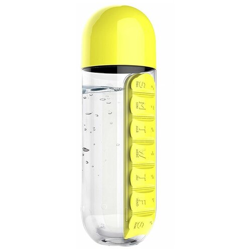 Бутылка для воды с таблетницей