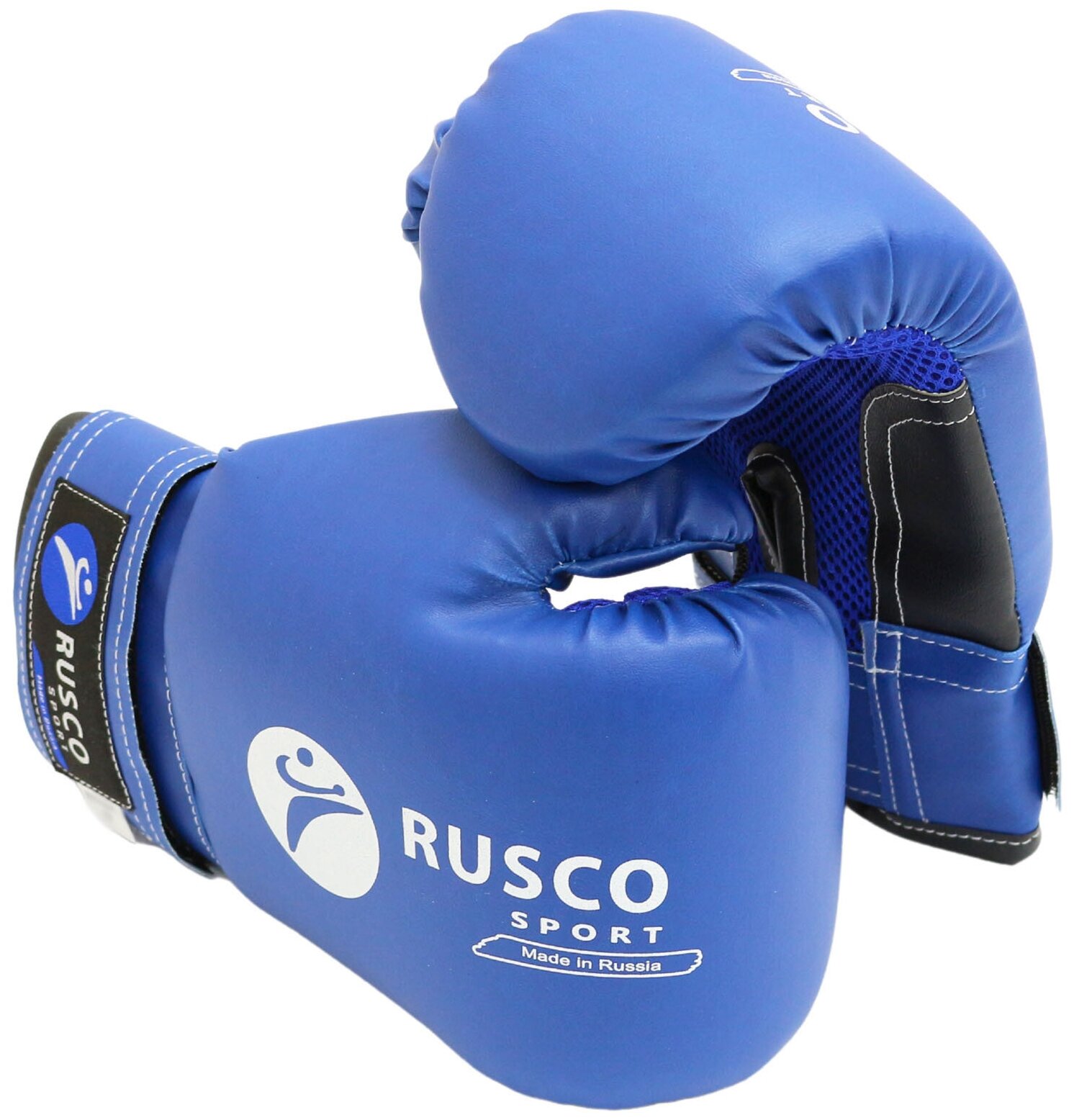 Перчатки боксерские RuscoSport (6 OZ / Синий / белый / синий / 6 / синий / синий / 6 oz (унций) / Детская / Детские)