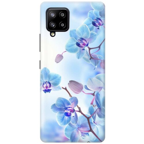 Ультратонкий силиконовый чехол-накладка для Samsung Galaxy A42 с принтом Голубые орхидеи ультратонкий силиконовый чехол накладка для samsung galaxy j2 2018 с принтом голубые орхидеи