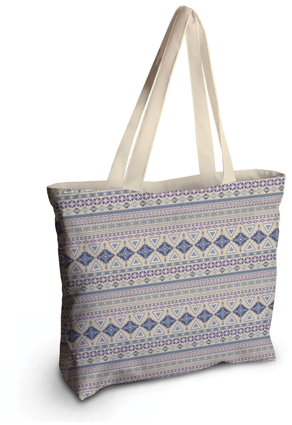 Текстильная женская сумка JoyArty "Этнические узоры" на молнии для пляжа и фитнеса - фотография № 5