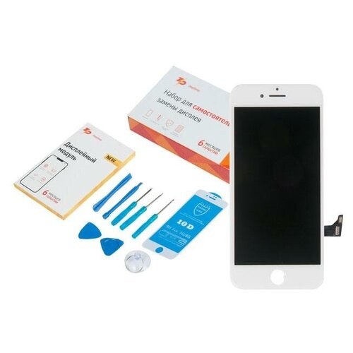фото Дисплей для iphone 8, iphone se 2020 в наборе zeepdeep: экран белый, защитное стекло, набор инструментов, пошаговая инструкция