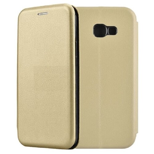 фото Чехол-книжка для samsung galaxy a5 2017 золотой full cover