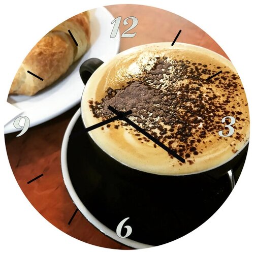 фото Svs настенные часы svs 3501717 kitchen кофе с круассаном
