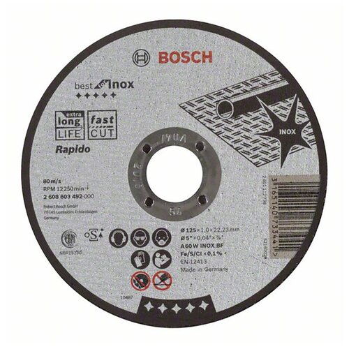 Bosch Best 125x1,0 Отрез круг по нерж, прям