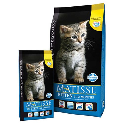 farmina сухой сбалансированный корм для котят matisse курица 7154 matisse kitten 1 5 кг 39053 2 шт Farmina MATISSE KITTEN сухой корм для котят, 0,4 кг