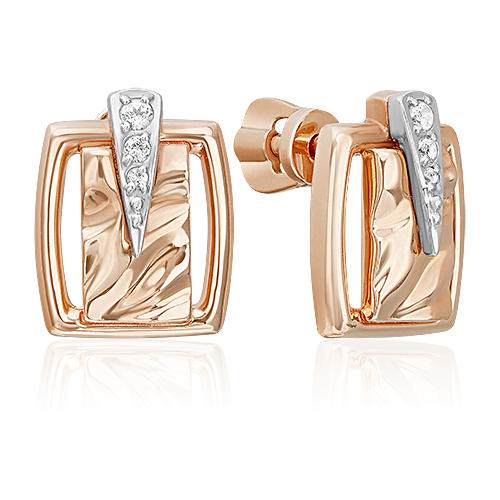 PLATINA jewelry Серьги из комбинированного золота 585 пробы с топазом 02-5096-00-201-1111