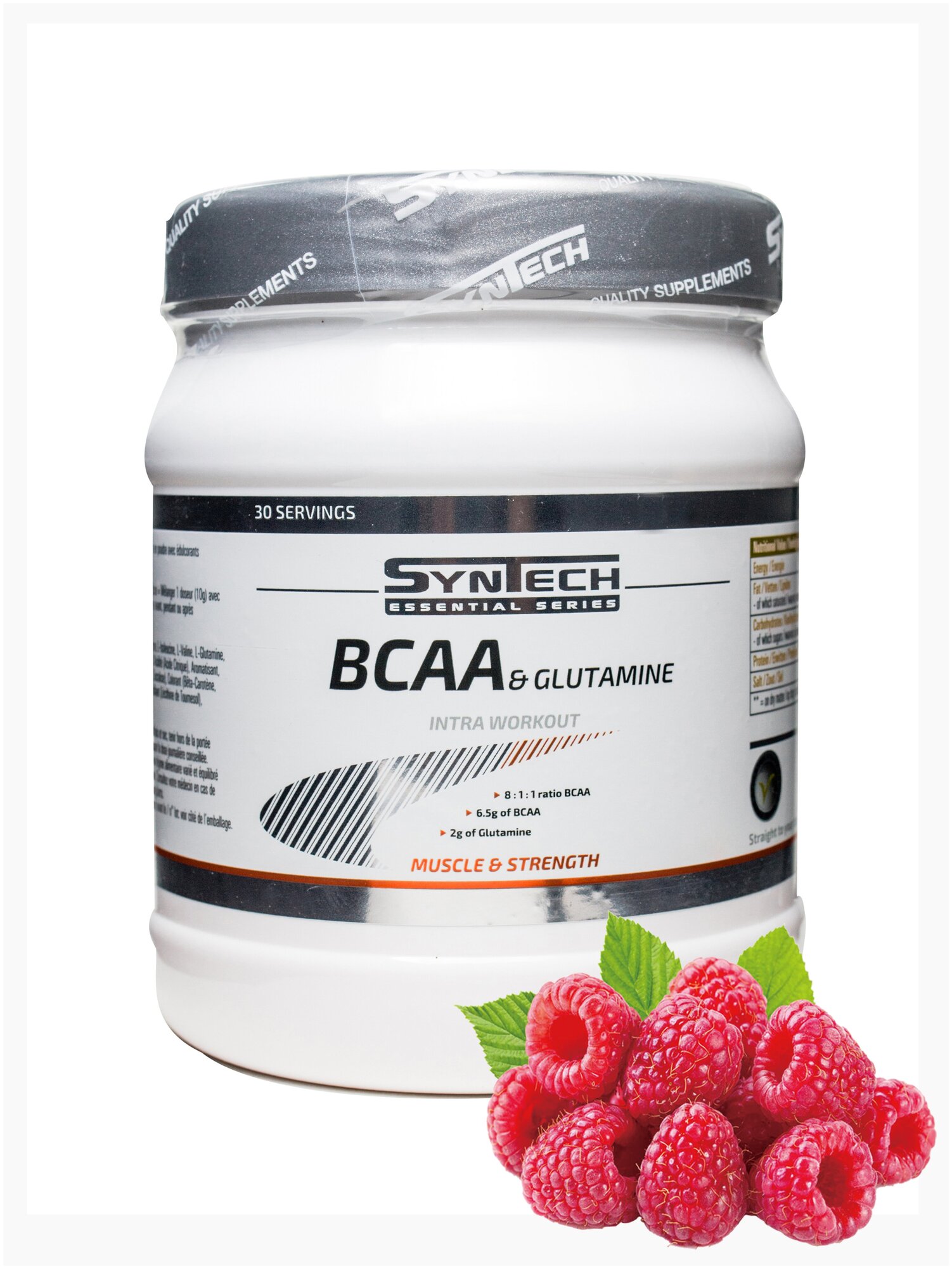 Аминокислоты. Syntech Nutrition BCAA+Glutamin 300 г. Малина.