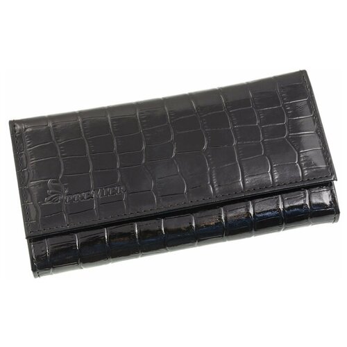 фото Кошелек женский из натуральной кожи, маленький бумажник для денег, портмоне на каждый день черный cro-d-1-101 premier+urb