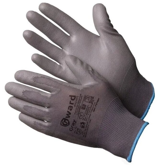 Защитные перчатки из нейлона с полиуретаном Gward Gray размер 10 пар 12 - фотография № 7