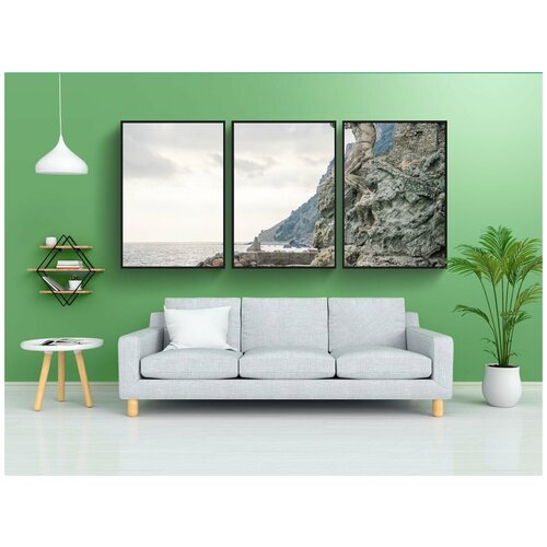 фото Набор модулных постеров для интерьера "чинкве-терре, италия, камень" 60x90 см. в тубусе, без рамки lotsprints