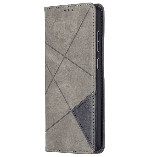 Чехол-книжка MyPads для Samsung Galaxy A72 (SM-A725F) 2021 из качественной импортной кожи прошитый по контуру с необычным геометрическим рисунком.