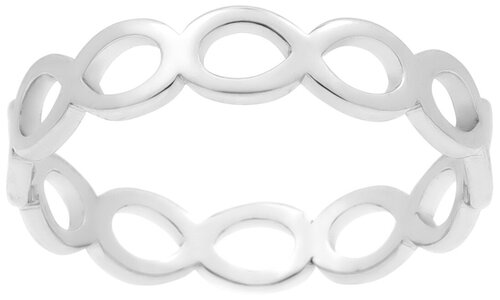 Кольцо на две фаланги Kalinka modern story, размер 18, белый, серый