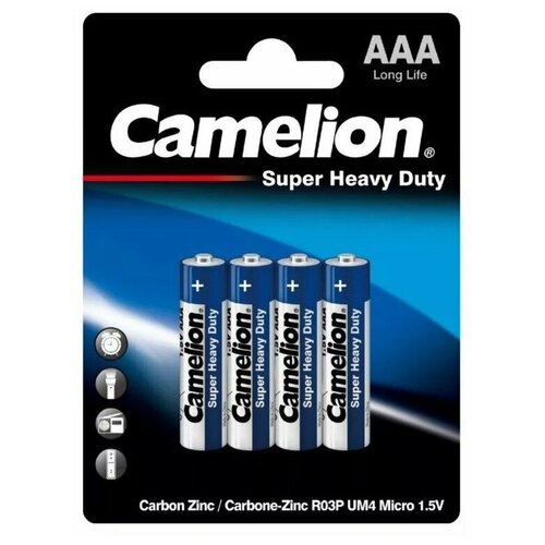 Батарейка солевая Camelion R03/4BL Super Heavy Duty 4 штуки