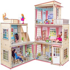 Кукольный домик с мебелью деревянный для Барби "Гармония"