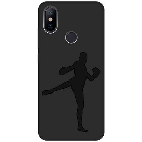 Матовый чехол Kickboxing для Xiaomi Mi 6X / Mi A2 / Сяоми Ми 6Х / Ми А2 с эффектом блика черный силиконовый чехол на xiaomi mi 6x сяоми ми 6х ван гог