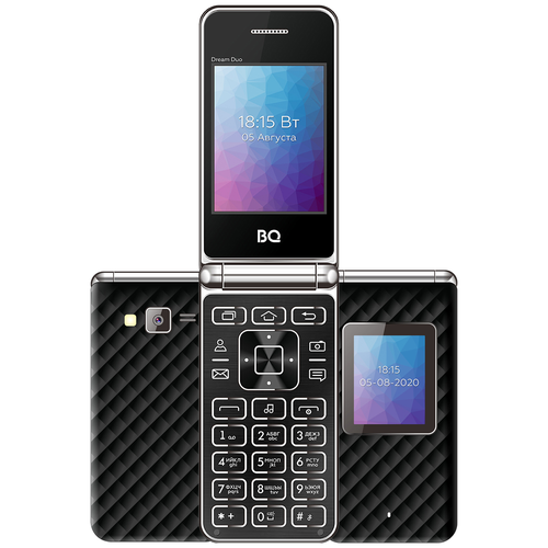 Телефон BQ 2446 Dream Duo, 2 SIM, черный мобильный телефон bq 2446 dream duo black отличное состояние