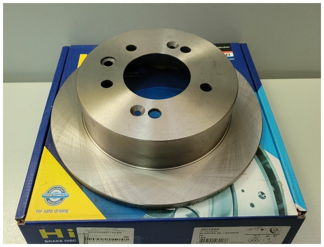 Диск тормозной задний Хендай Элантра 2006-2011 Соната 2009- / арт. SD1020 / бренд SANGSIN BRAKE / OEM 584112H300
