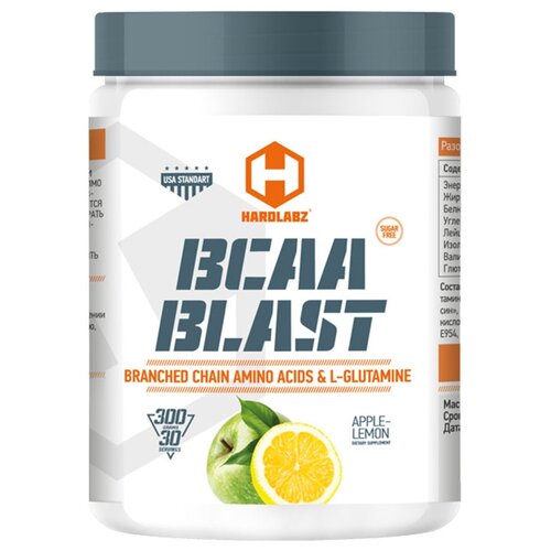 bcaa аминокислоты с разветвлёнными цепями 240 капсул BCAA Blast, 300 г, Apple Lemon / Яблоко Лимон