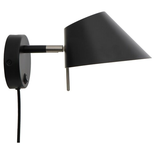 Лампа настенная office, d18 см, черная матовая