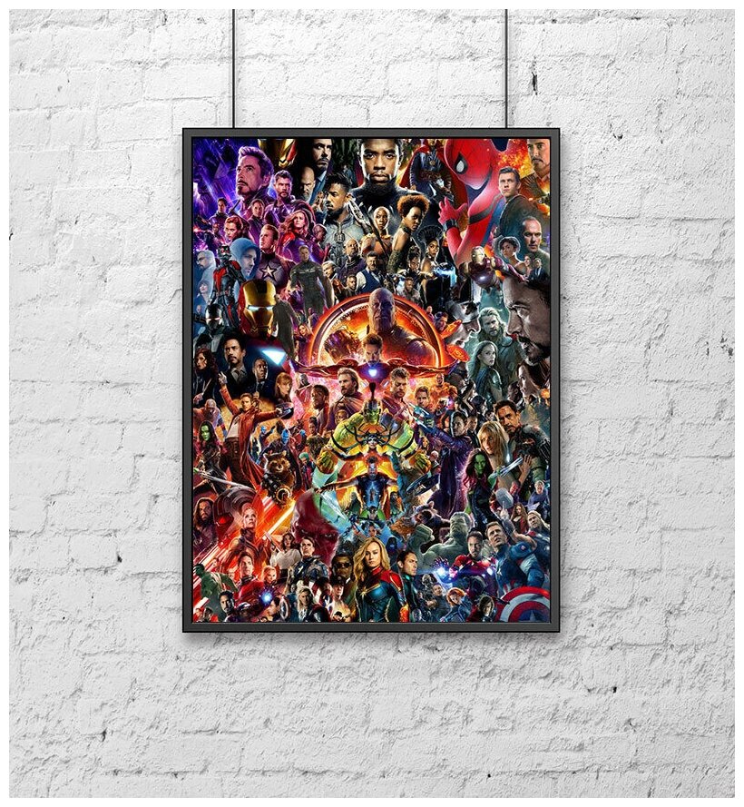 Постер для интерьера на стену (30х40 см). Marvel (Марвел) Супергерои и суперзлодеи / мстители, железный человек, танос, стражи галактики