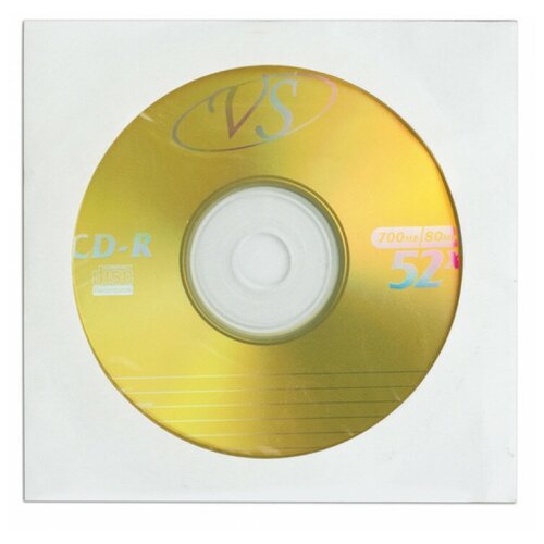 фото Диск cd-r vs, 700 mb, 52х, бумажный конверт