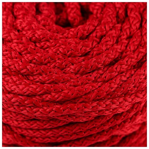 Osttex Шнур для вязания с сердечником 100% полиэфир, ширина 5 мм 100м/550гр (115 красный)