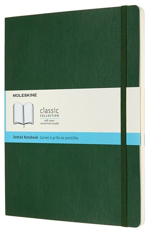 Блокнот Moleskine Classic Soft, 192стр, пунктир, мягкая обложка, зеленый [qp624k15]