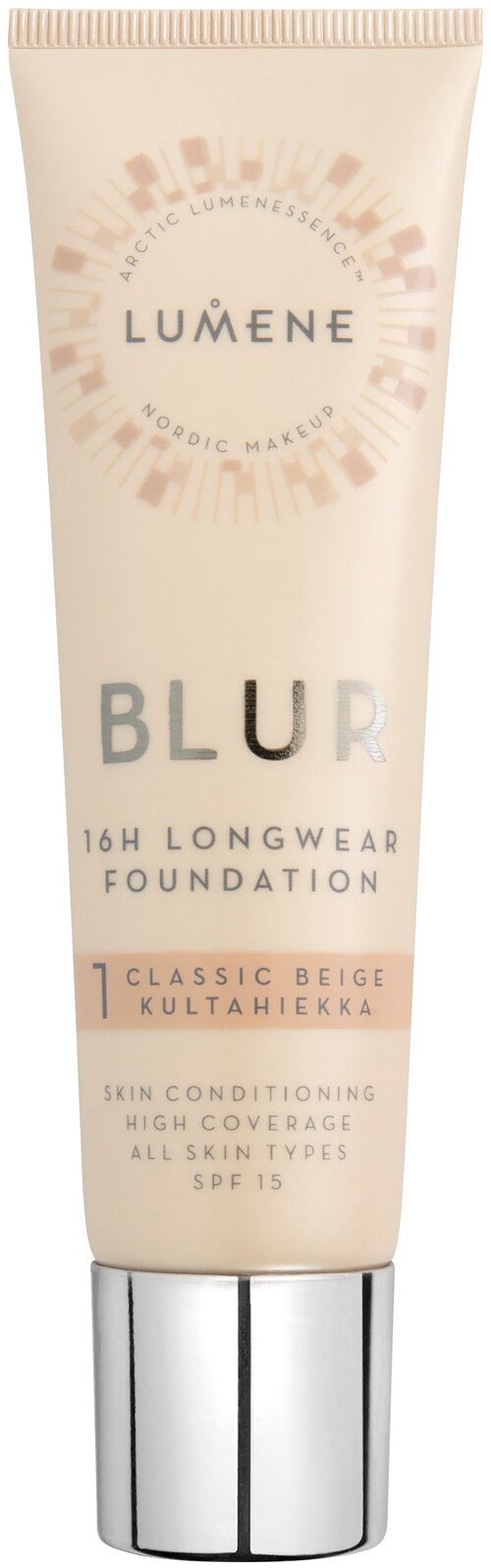 Lumene Тональный крем Blur, SPF 15, 30 мл/40 г, оттенок: 1 classic beige