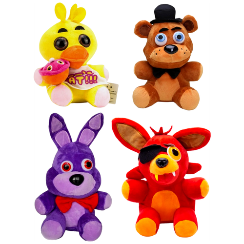 Мягкие игрушки фнаф 4штуки по 25 СМ чехол накладка krutoff soft case фнаф fnaf фокси для tecno pop 5 lte черный