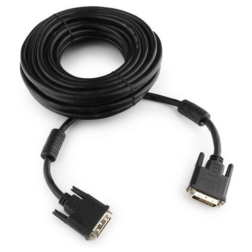 фото Кабель dvi-d-dvi-d dual link, 25m/25m, 10м, экран, феррит.кольца, пакет, черный cablexpert cc-dvi2-bk-10m