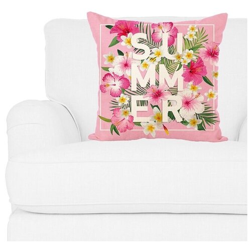 фото Декоративная подушка, наволочка из плюшевой пряжи, розовая, 45х45 см,5 sisters 5s- pillow-64