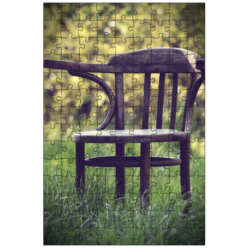 фото Магнитный пазл 27x18см."стул, старый стул, сад" на холодильник lotsprints