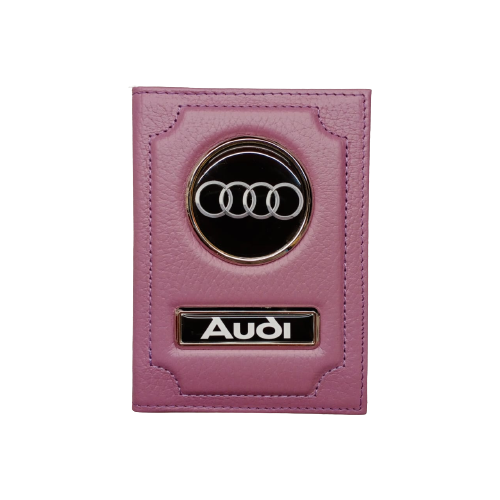 Обложка для автодокументов Audi 1-6-918, розовый
