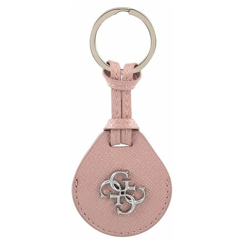 Guess для AirTag чехол PU Saffiano 4G Big metal silver logo with ring Pink