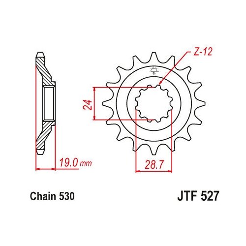 Звезда JT ведущая JTF527.17 17 зубьев