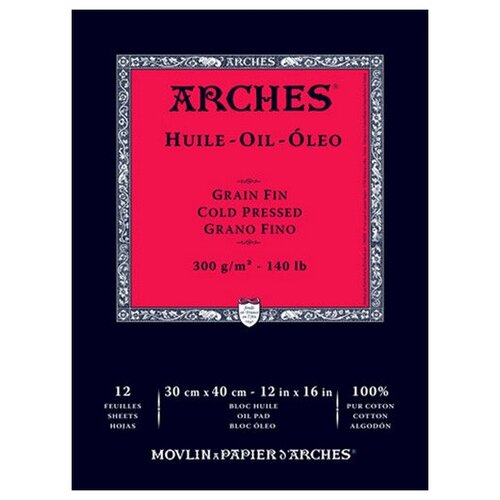 Arches Альбом для масла Arches Huile 300г/м2 31x41см 12л склейка
