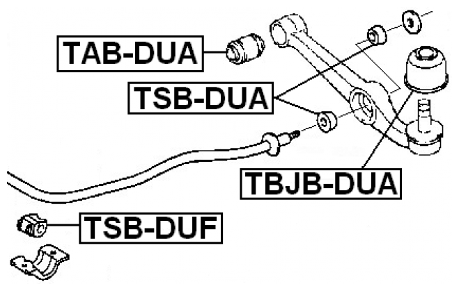 Сайлентблок переднего рычага Febest TSB-DUA