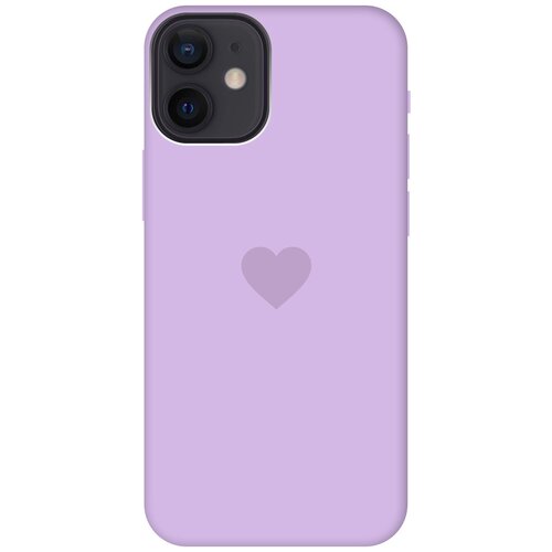 Силиконовый чехол на Apple iPhone 12 Mini / Эпл Айфон 12 мини с рисунком Heart Soft Touch сиреневый силиконовый чехол на apple iphone 12 mini эпл айфон 12 мини с рисунком heart soft touch сиреневый