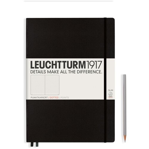 Записная книжка Leuchtturm Master Slim A4+ (в точку), черная