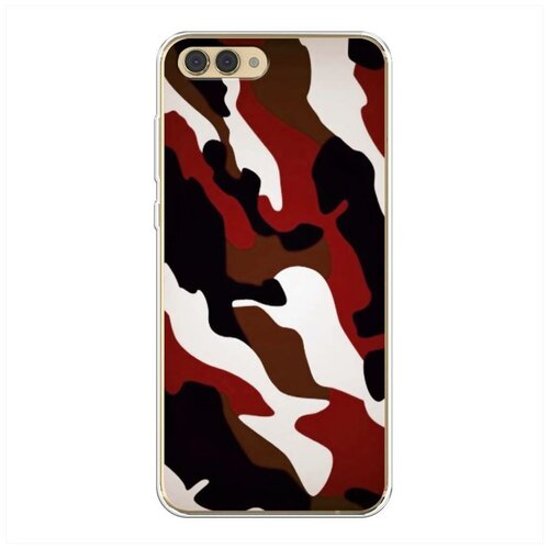 фото Силиконовый чехол "бордовый камуфляж" на huawei honor v10 (view 10) / хуавей хонор в10 (вью 10) case place