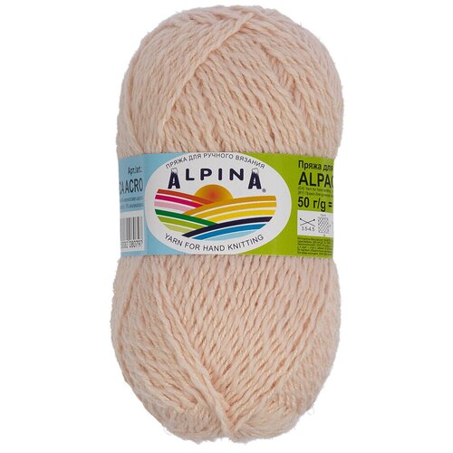 Пряжа ALPINA ALPACA ACRO 44% мериносовая шерсть, 38% акрил, 18% альпака, 4 шт * 50 г, 150 м № 09 розово-бежевый набор пряжи alpina alpaca pollo 4 50 г 125 м 6 м 09 бежевый