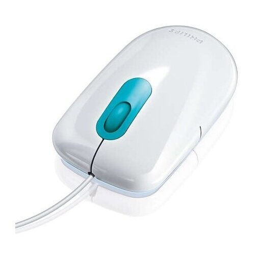 Мышь Philips SPM5900/10, White-Blue, 1200dpi, скрытый кабель 0,6м, USB