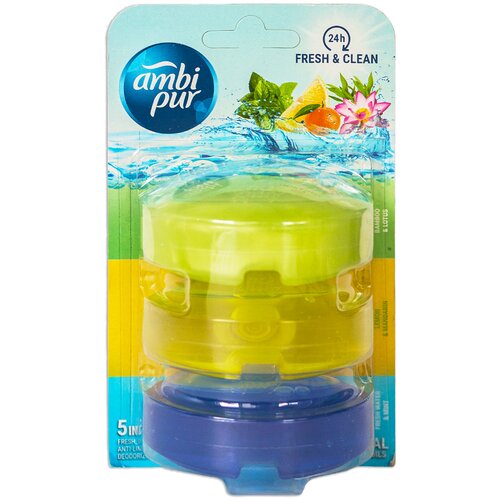 Сменные картриджи для туалетного блока, чистящее средство для туалета мульти аромат 3х55 мл