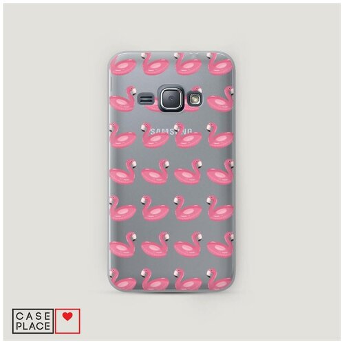 фото Чехол пластиковый samsung galaxy j1 надувные фламинго case place